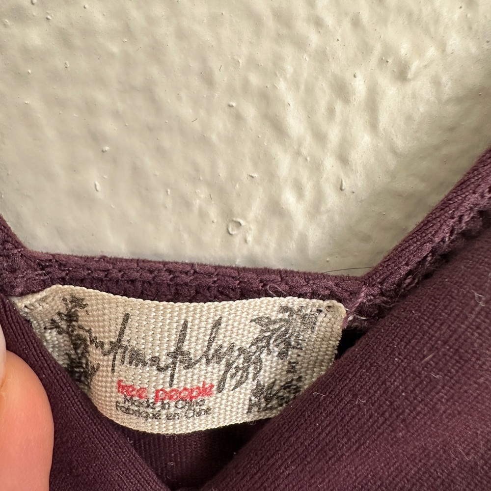 Free People Plum Purple Corset Cropped Top Long Sleeve Medium - Picture 3 of 3